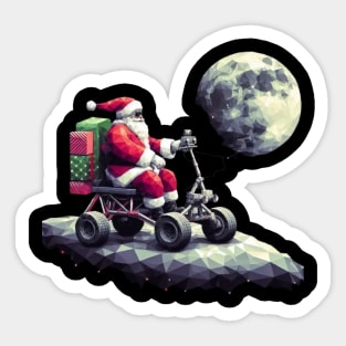 Christmas Santa at Moon Sticker